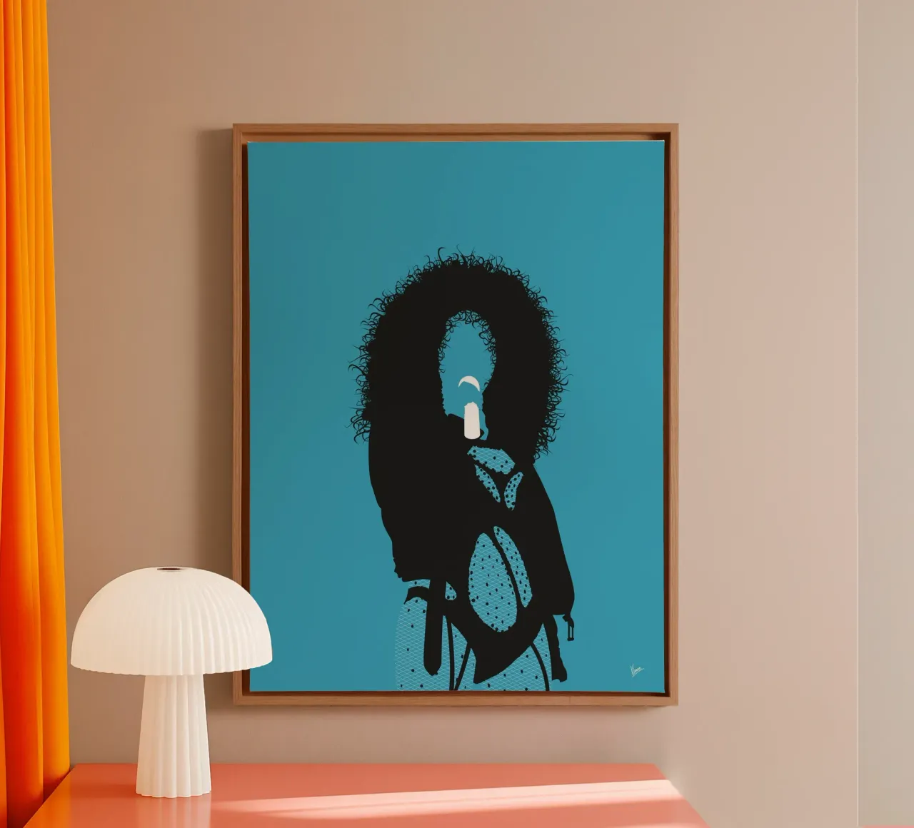 No205 CHER canvas met Baklijst van Iconic Rockstars
