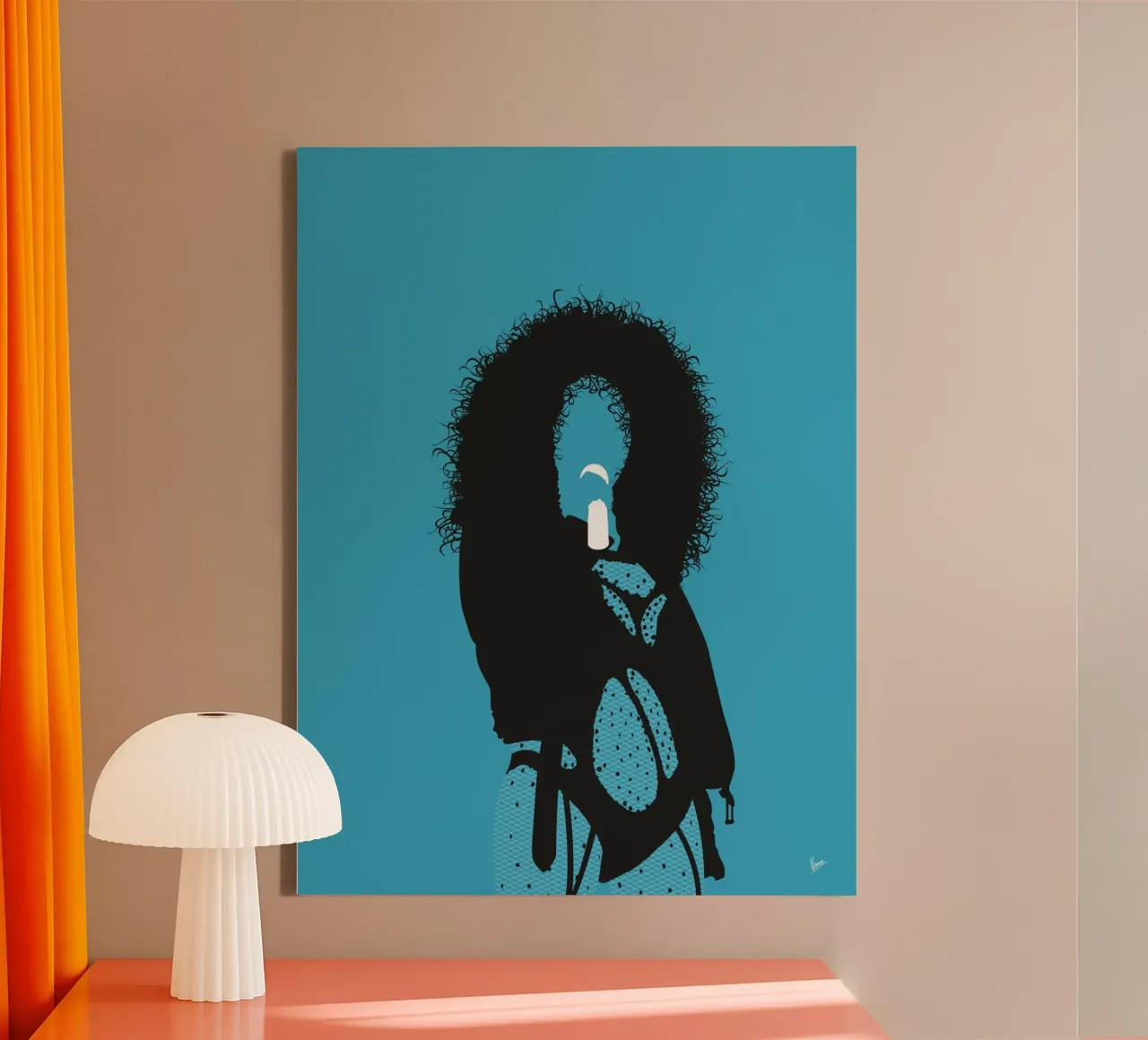 No205 CHER canvas met Baklijst van Iconic Rockstars