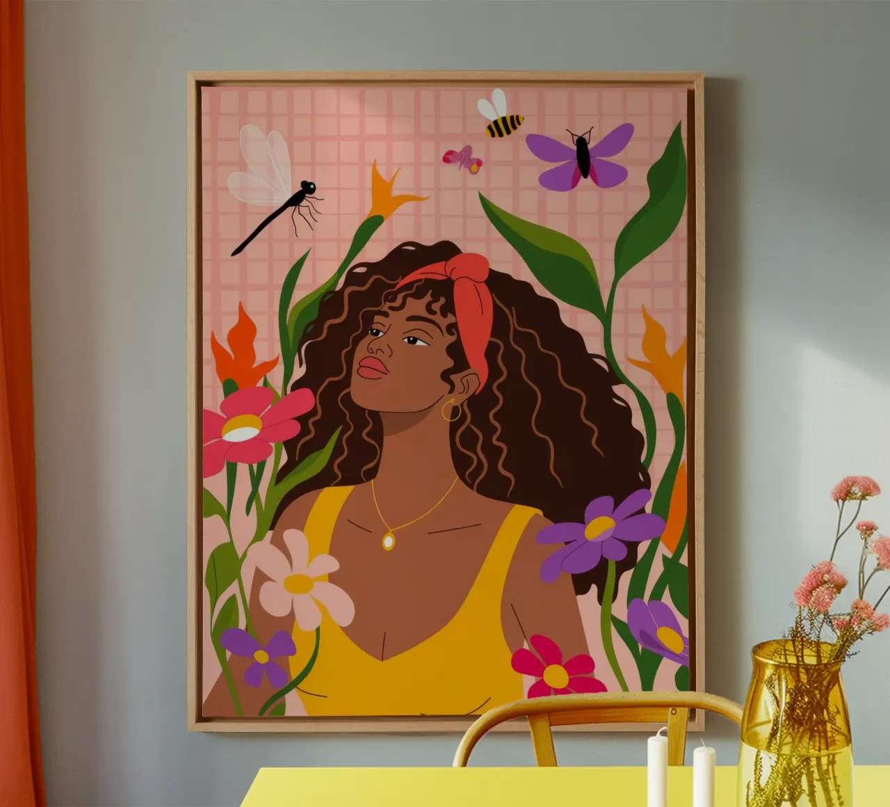 Bloemendagdroom canvas met Baklijst van Atelier Tiga