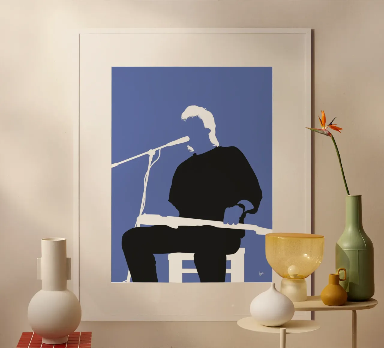 No208 Jeff Healey poster con telaio in legno da Iconic Rockstars