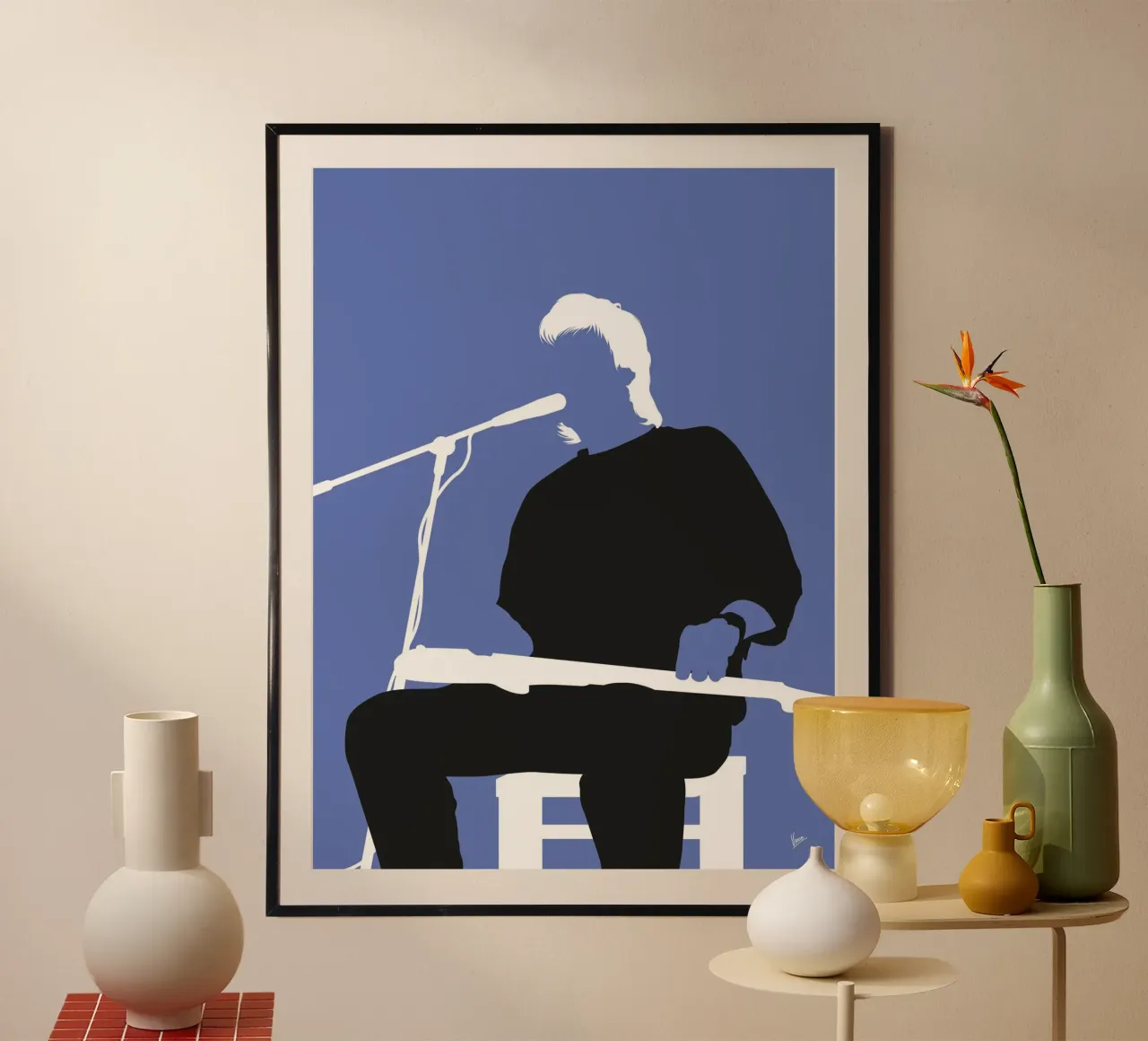 No208 Jeff Healey poster con telaio in legno da Iconic Rockstars