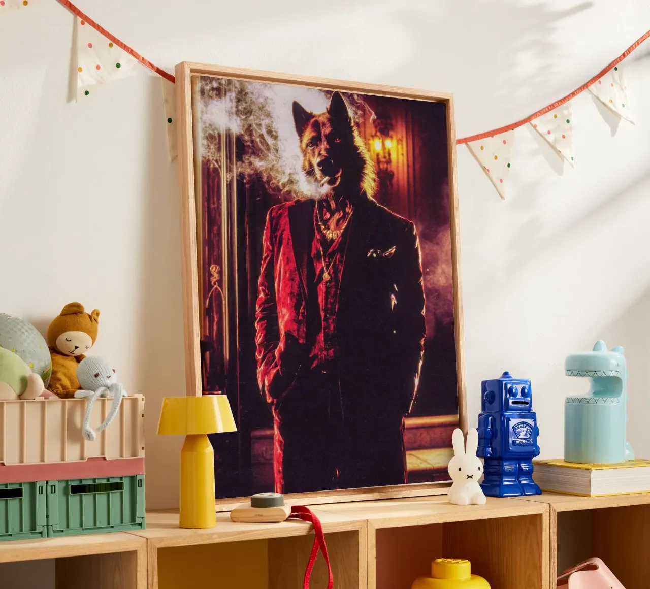 Enzo tela con Cornice a cassetta da Affiches Chien Originales – Dogland