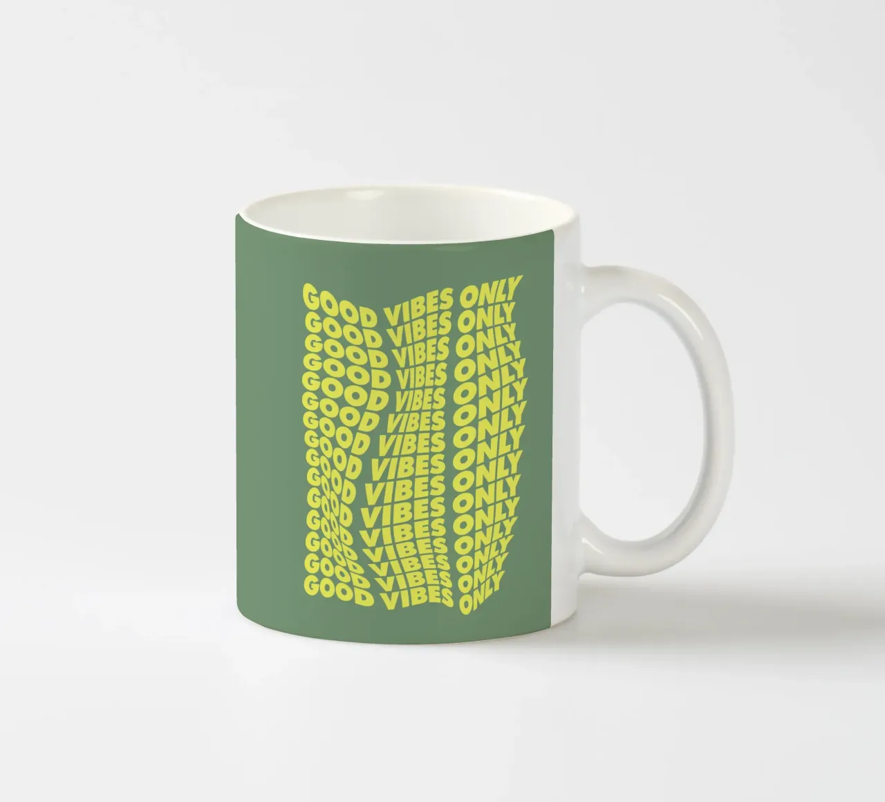 Good Vibes Only Cheerful Modern Warped Typografie Design tazza in ceramica da THE MOTIVATED TYPE