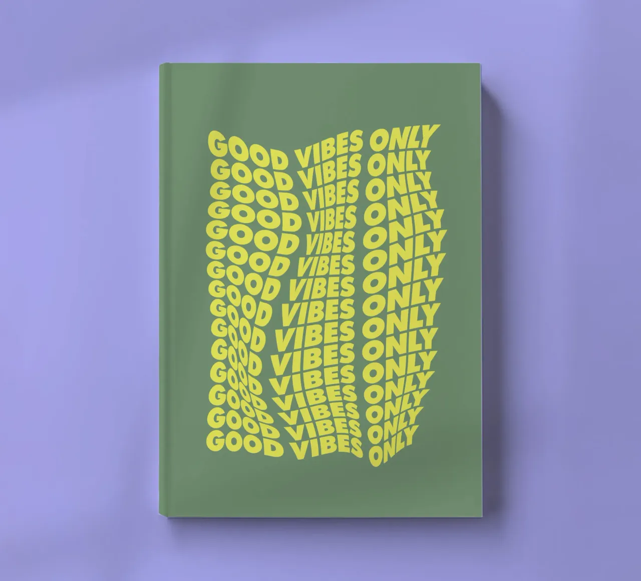 Good Vibes Only Cheerful Modern Warped Typografie Design notebook by THE MOTIVATED TYPE