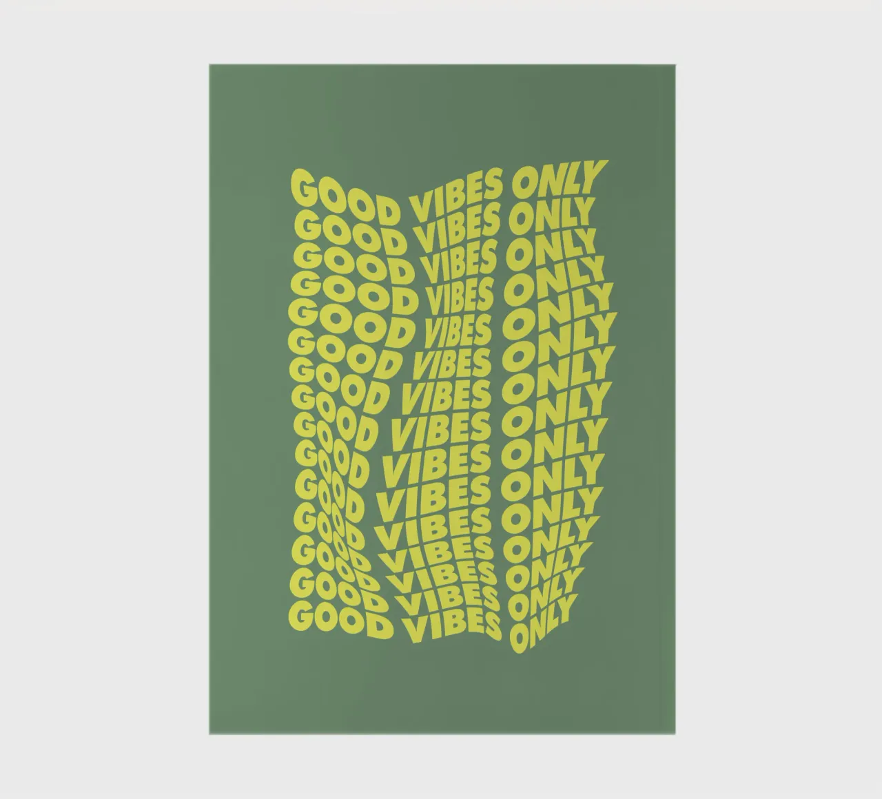 Good Vibes Only Cheerful Modern Warped Typografie Design notebook by THE MOTIVATED TYPE