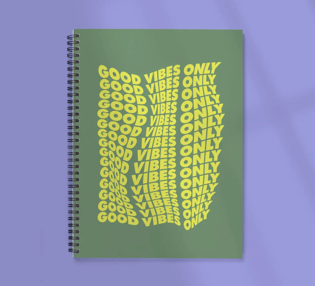 Good Vibes Only Cheerful Modern Warped Typografie Design carnet à spirale de THE MOTIVATED TYPE