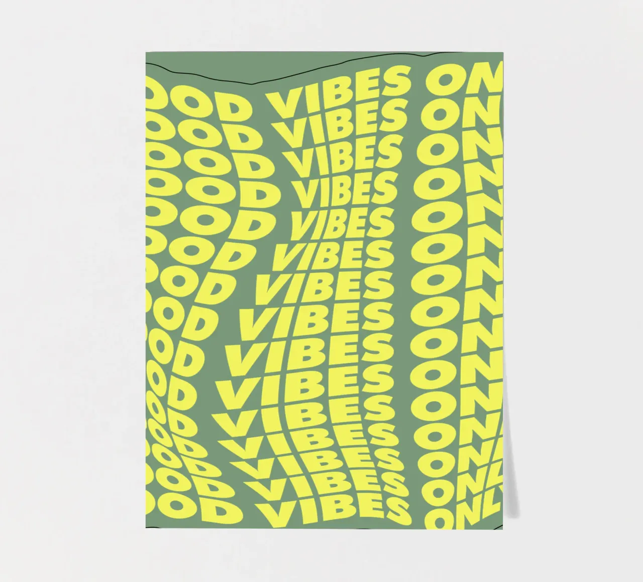 Good Vibes Only Cheerful Modern Warped Typografie Design foglio adesivo da THE MOTIVATED TYPE