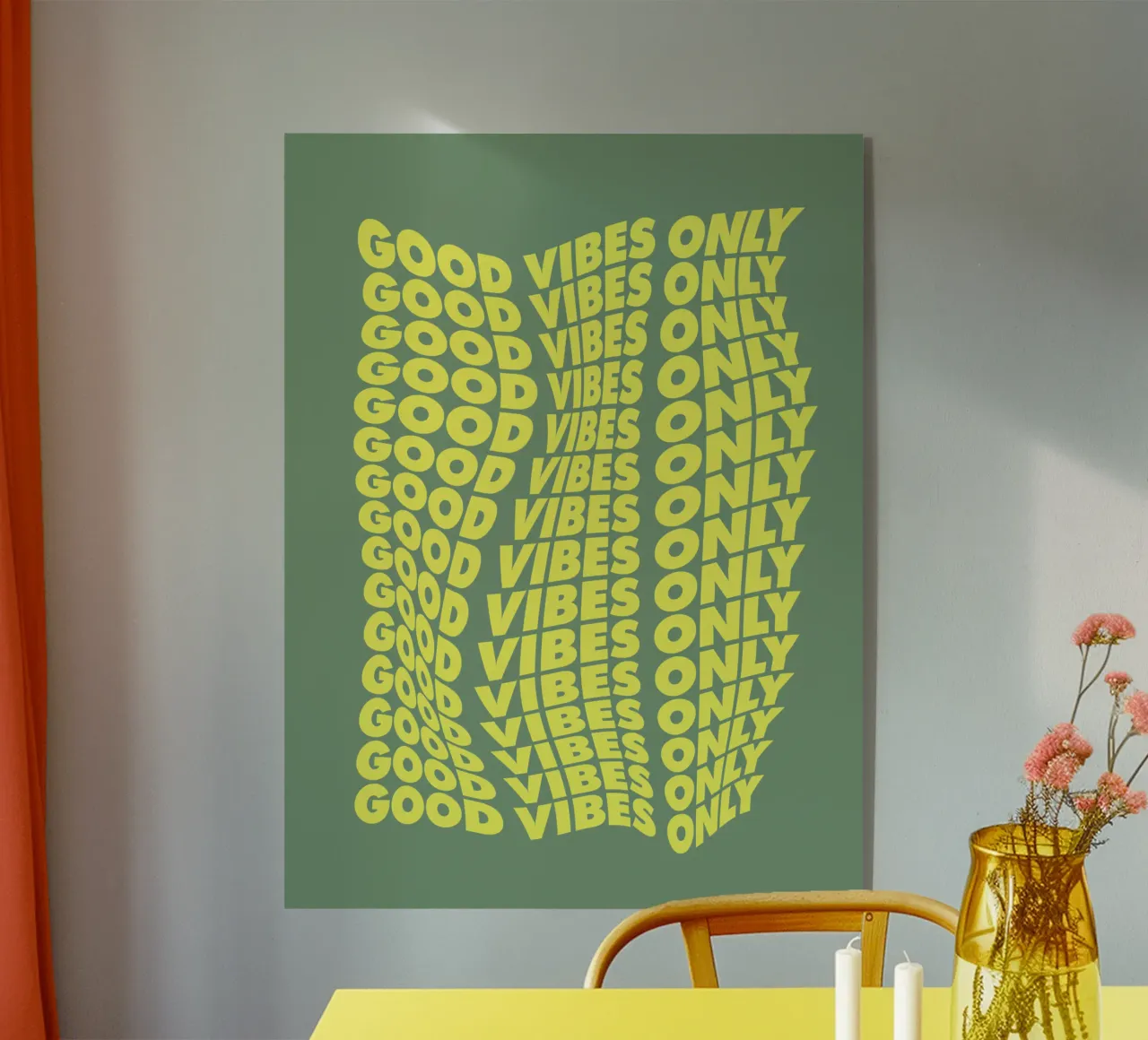 Good Vibes Only Cheerful Modern Warped Typografie Design plexiglass da THE MOTIVATED TYPE