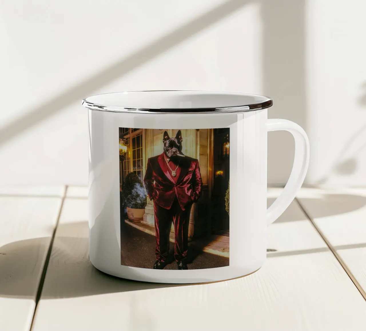 Dario tazza in smalto da Affiches Chien Originales – Dogland