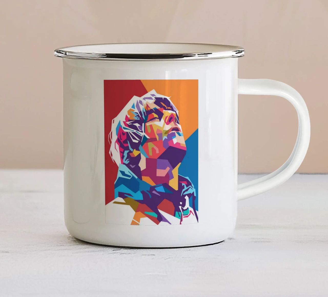 Liam Gallagher art tazza in smalto da Hantamrata
