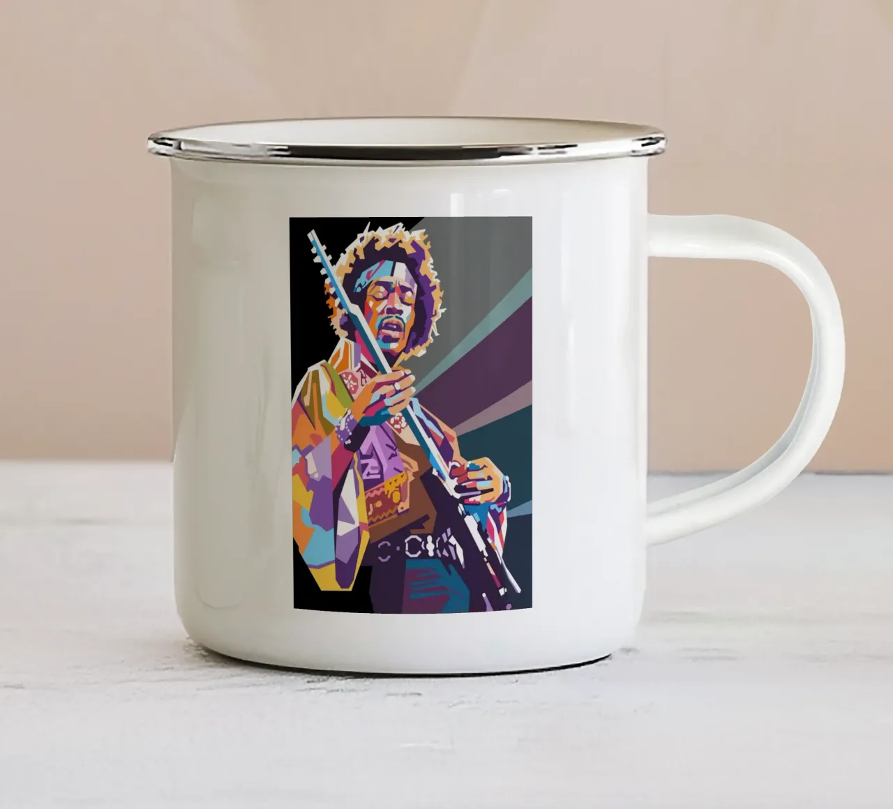Arte di Jimi Hendrix tazza in smalto da Hantamrata