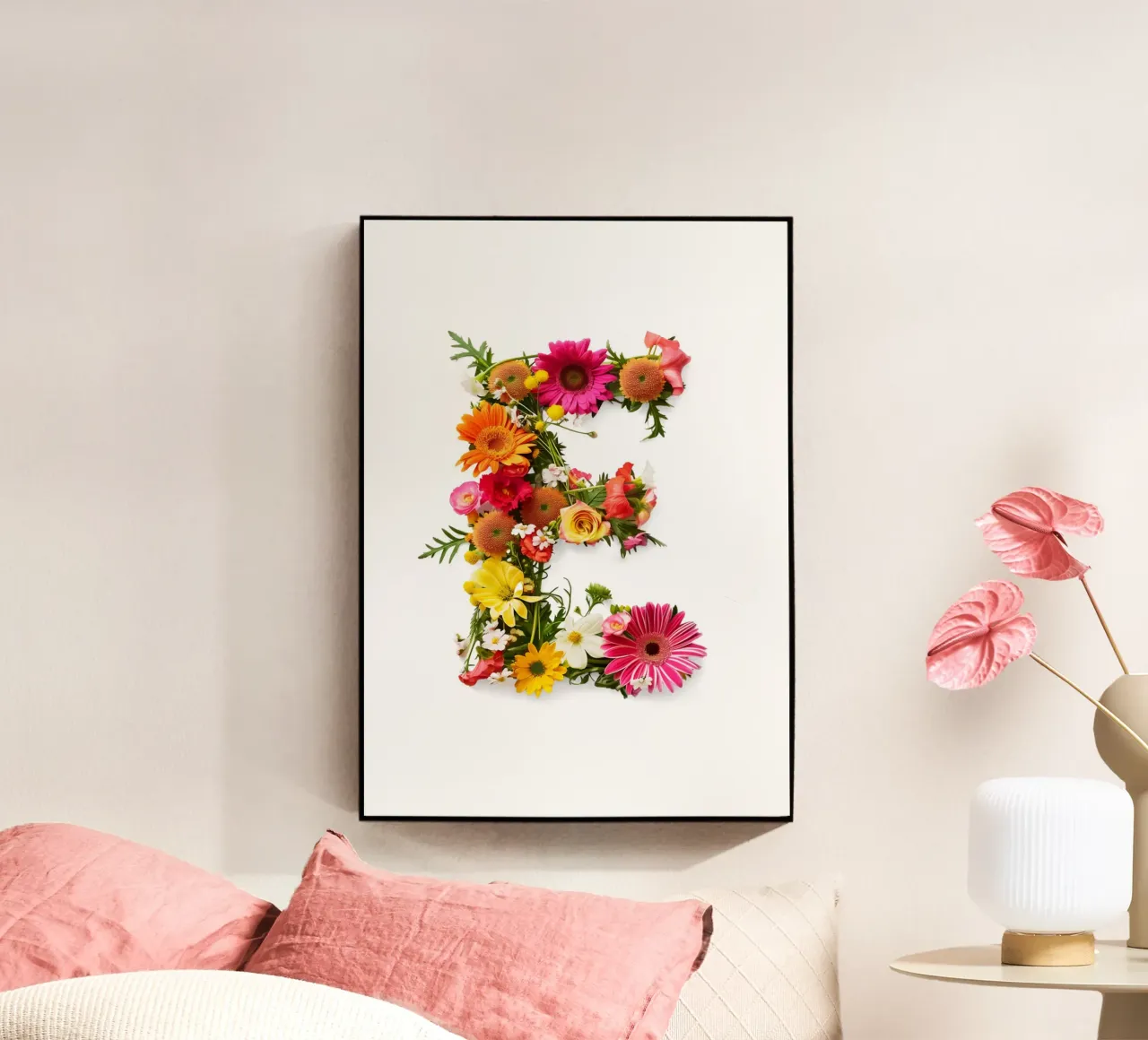 Fiore lettera E plexiglass da My Tiny Home