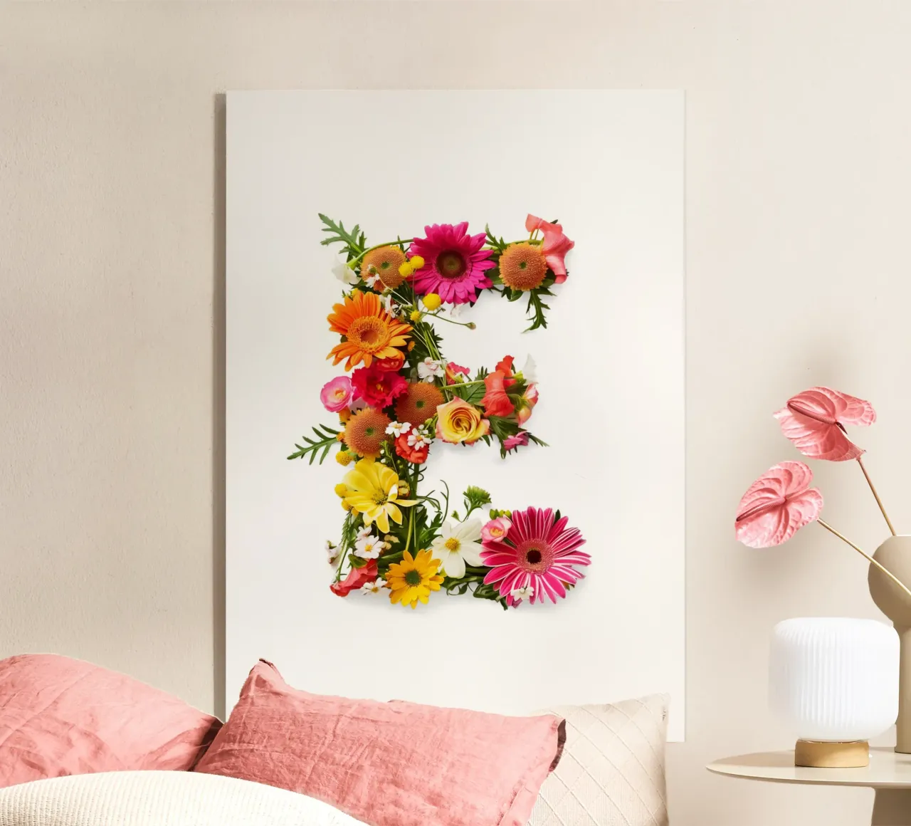 Fiore lettera E plexiglass da My Tiny Home