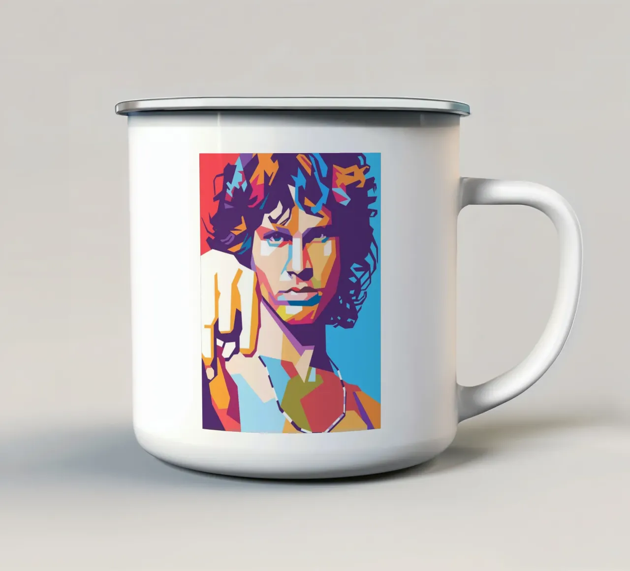 Stile artistico di Jim Morrison WPAP tazza in smalto da Hantamrata