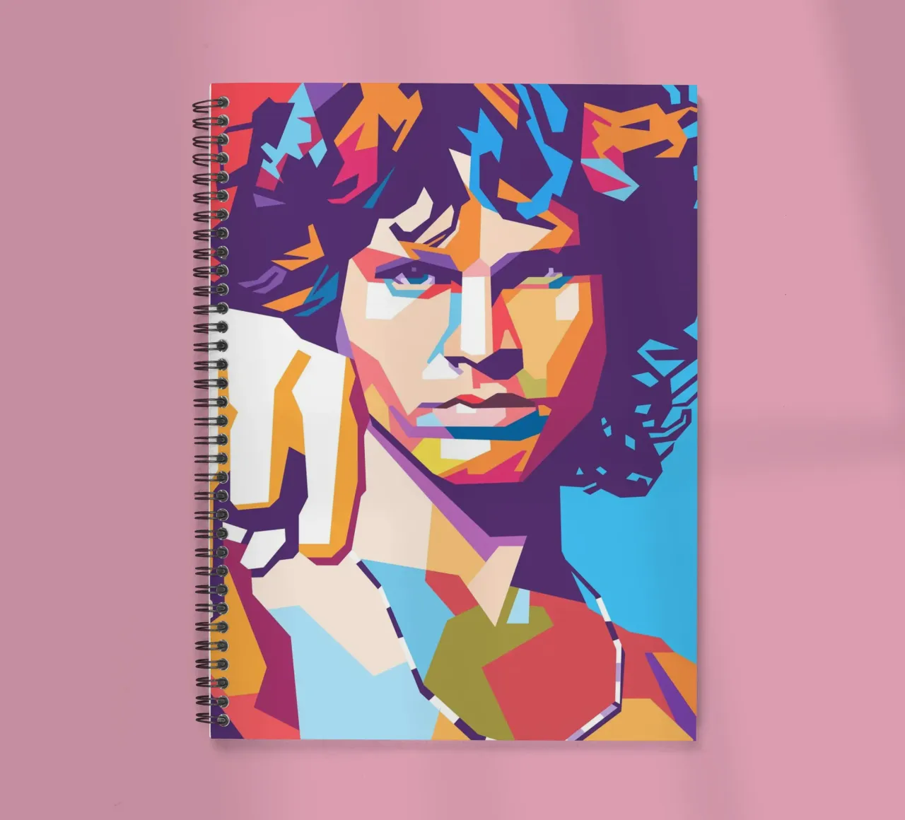 Jim Morrison WPAP art style spiral notebook by Hantamrata