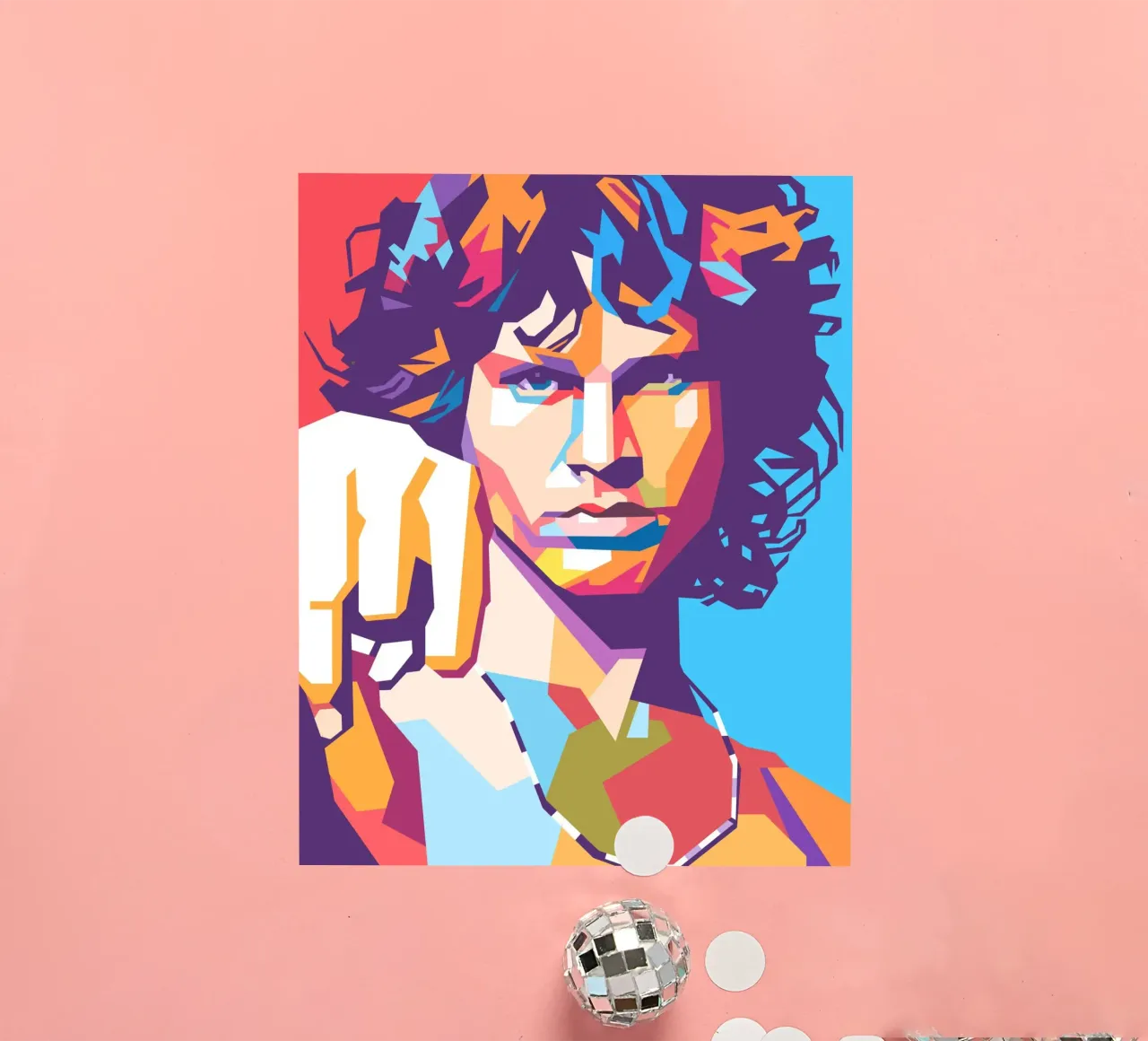 Stile artistico di Jim Morrison WPAP adesivo da Hantamrata