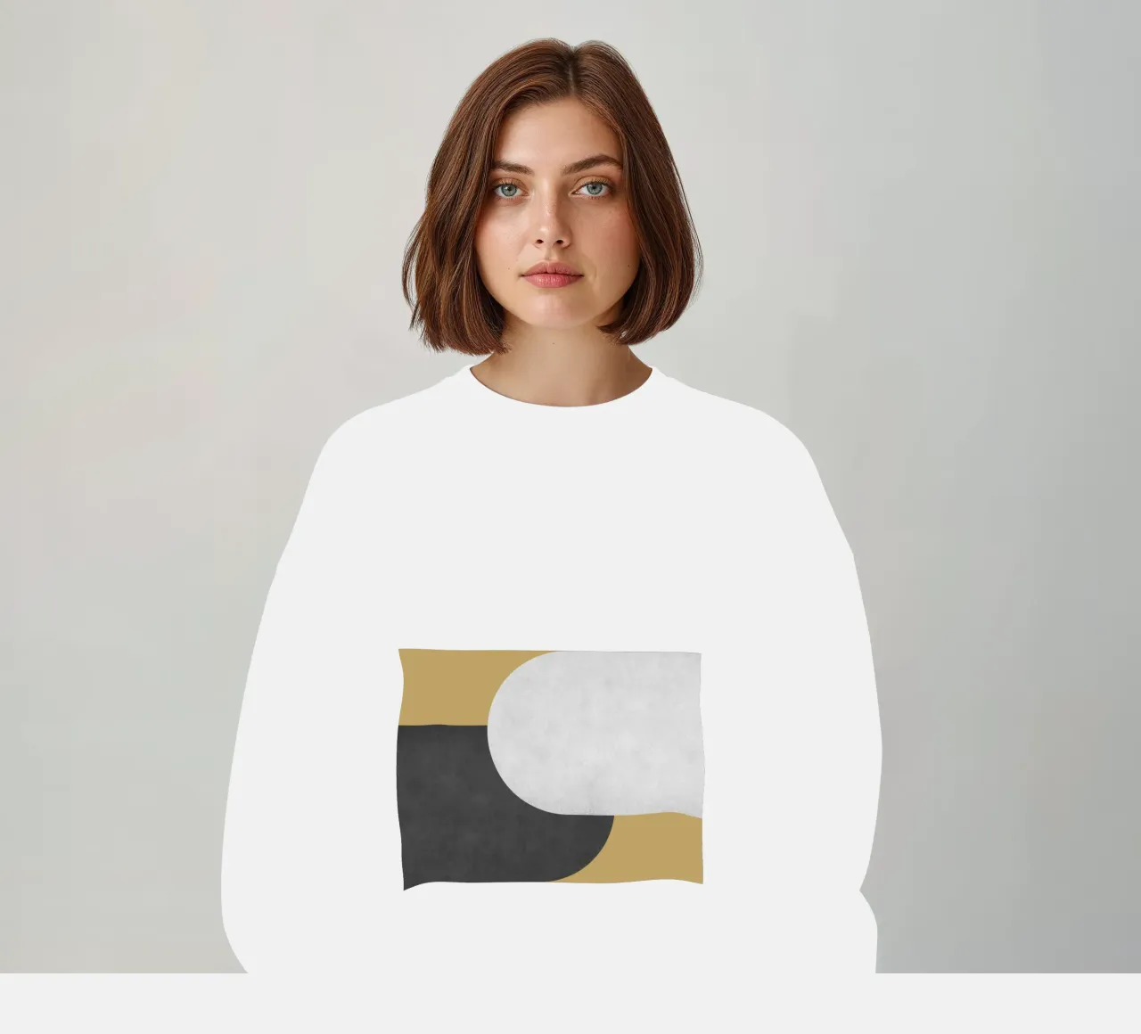 Halfmoon Colorblock - Oro Bianco Nero felpa da MoonlightPrint
