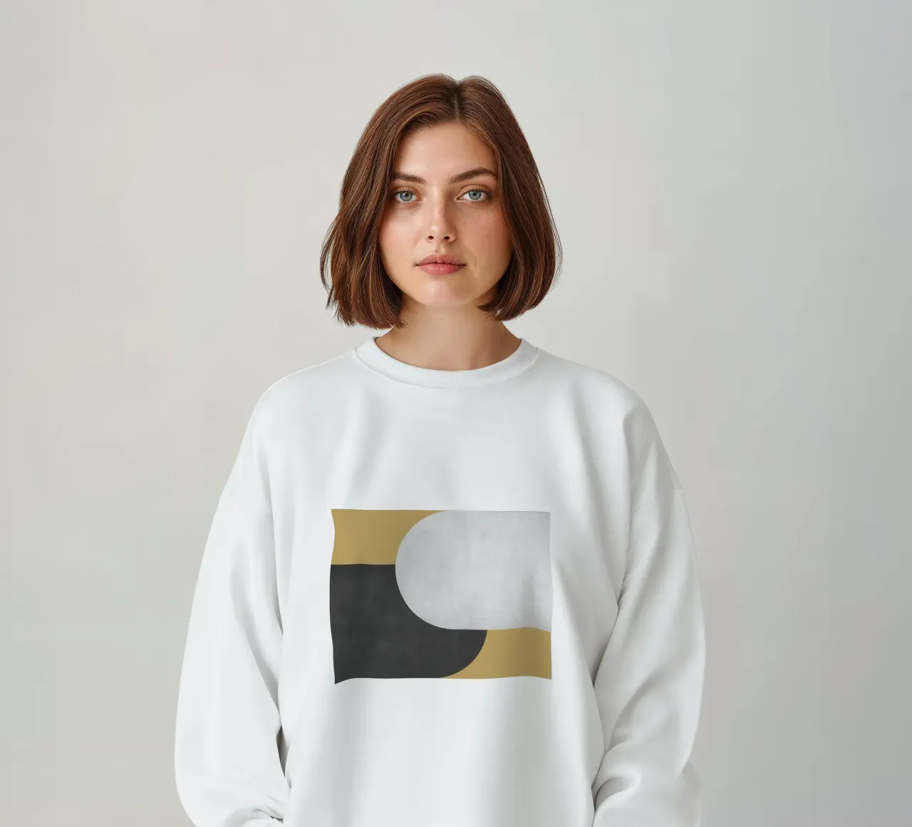 Halfmoon Colorblock - Oro Bianco Nero felpa da MoonlightPrint