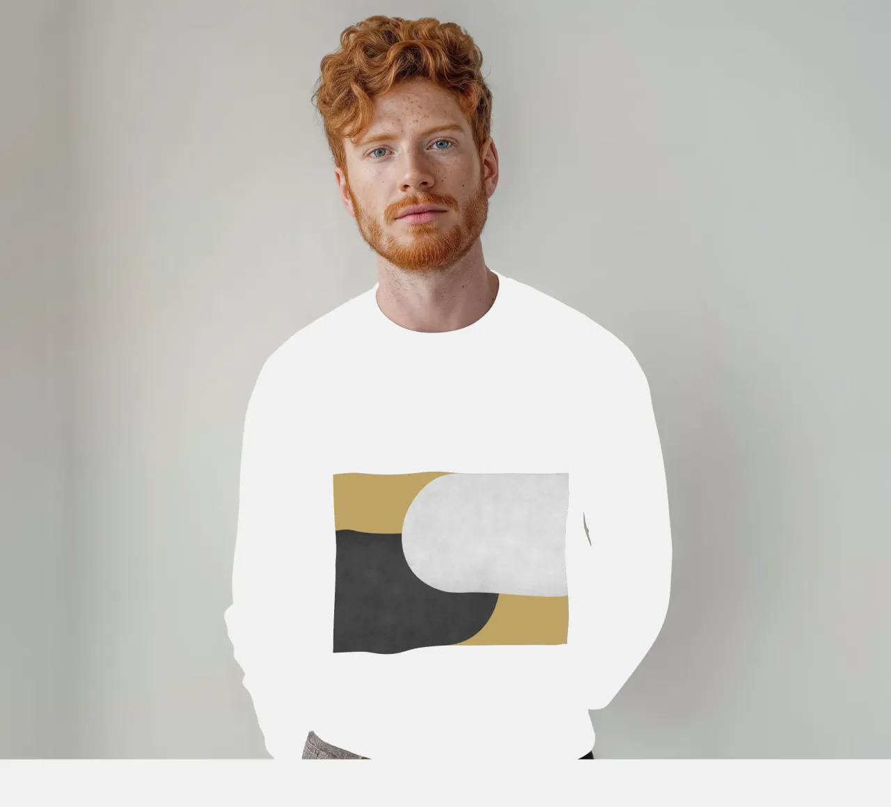 Halfmoon Colorblock - Oro Bianco Nero felpa da MoonlightPrint