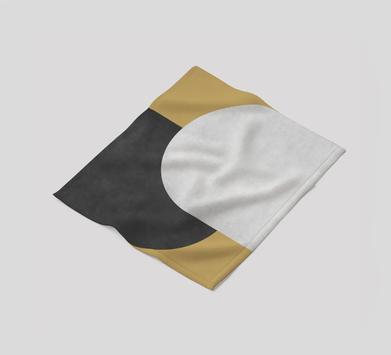Halfmoon Colorblock - Oro Bianco Nero coperta in pile da MoonlightPrint