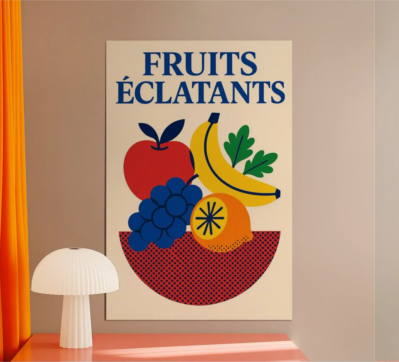 Fruits Éclatants - Il gusto del sole in una versione poster con telaio in alluminio da Pop and Fruits - Affiches & posters