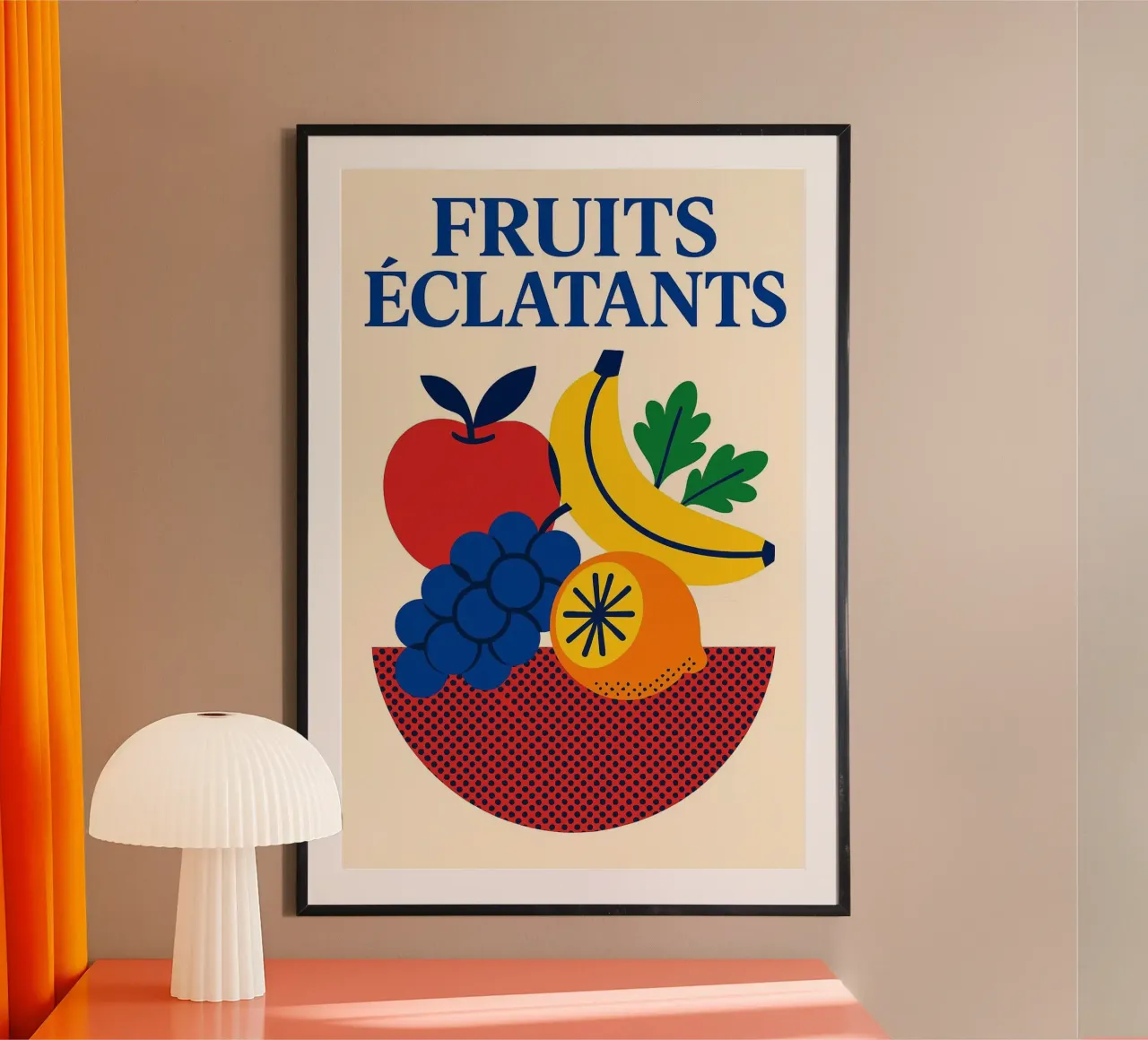 Fruits Éclatants - Il gusto del sole in una versione poster con telaio in alluminio da Pop and Fruits - Affiches & posters
