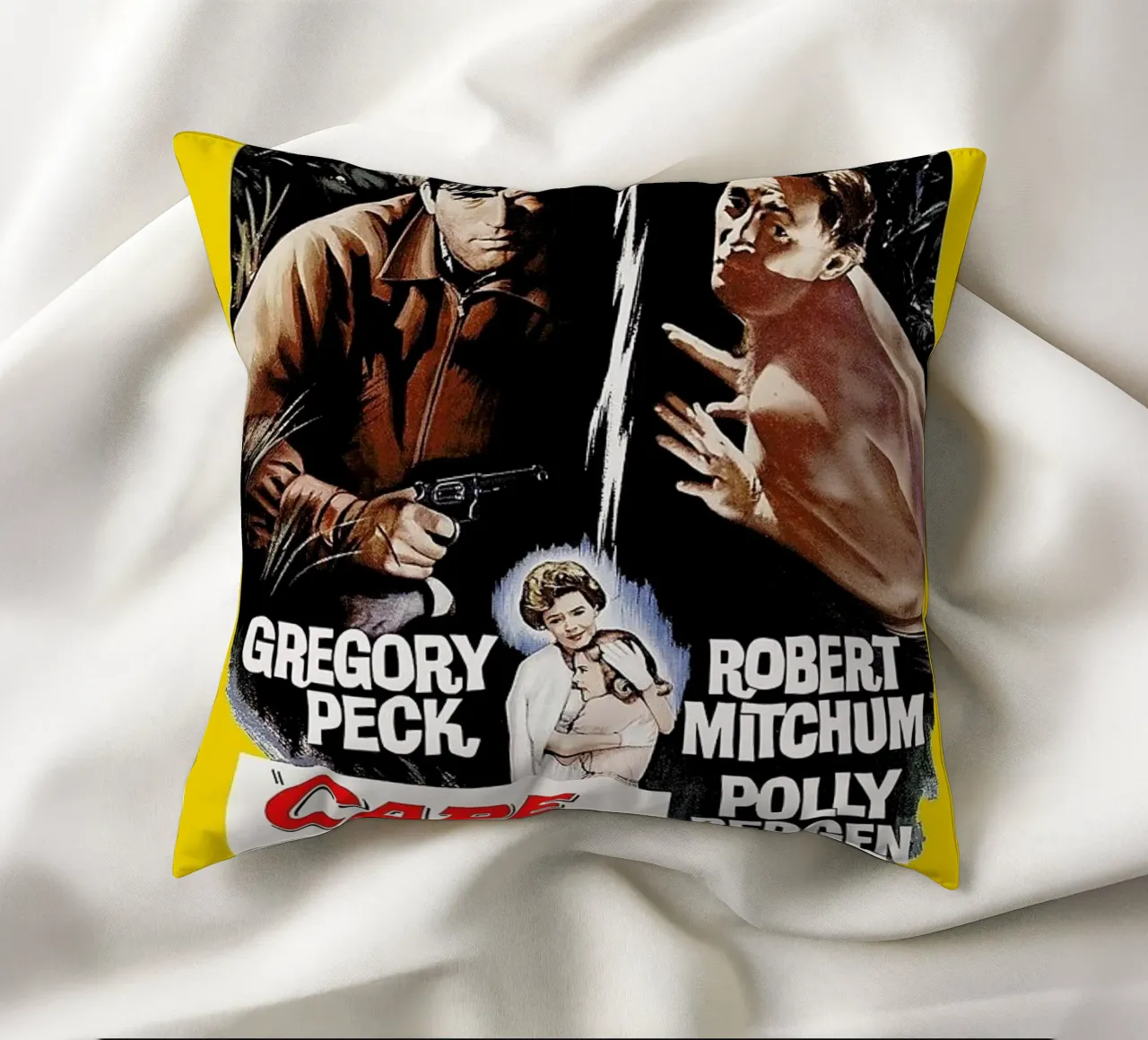 ‘Cape Fear’ Retro Movie Poster cuscino da Gallery Print and Art Limited