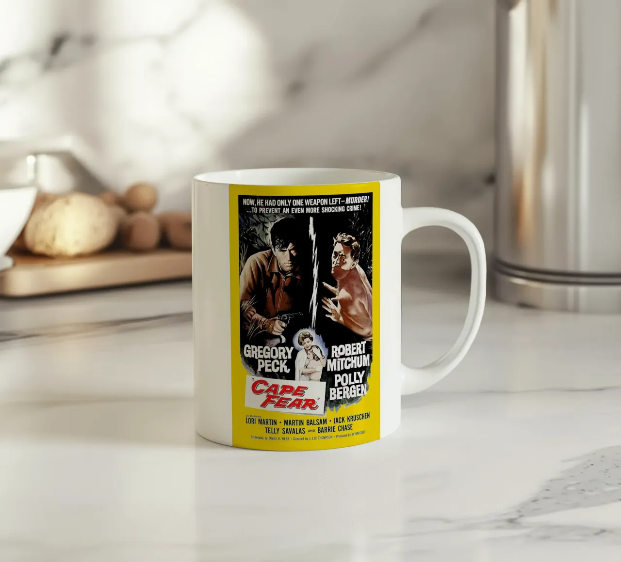 ‘Cape Fear’ Retro Movie Poster tazza in ceramica da Gallery Print and Art Limited