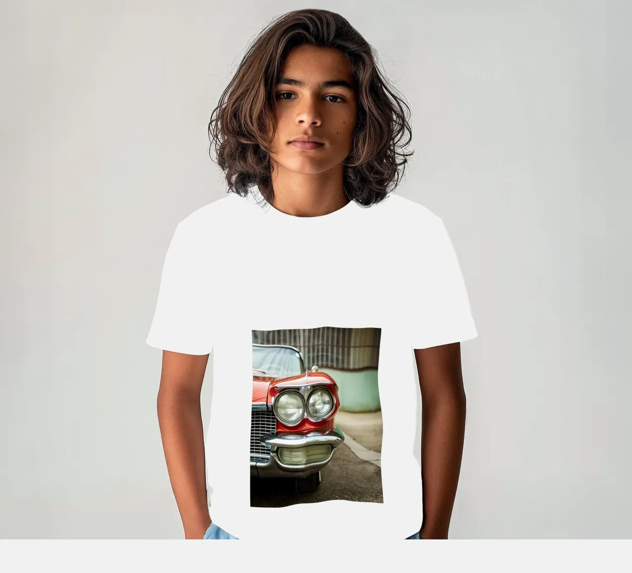 Rote Oldtimer-Front Kinder T-Shirt von CAR EDITION