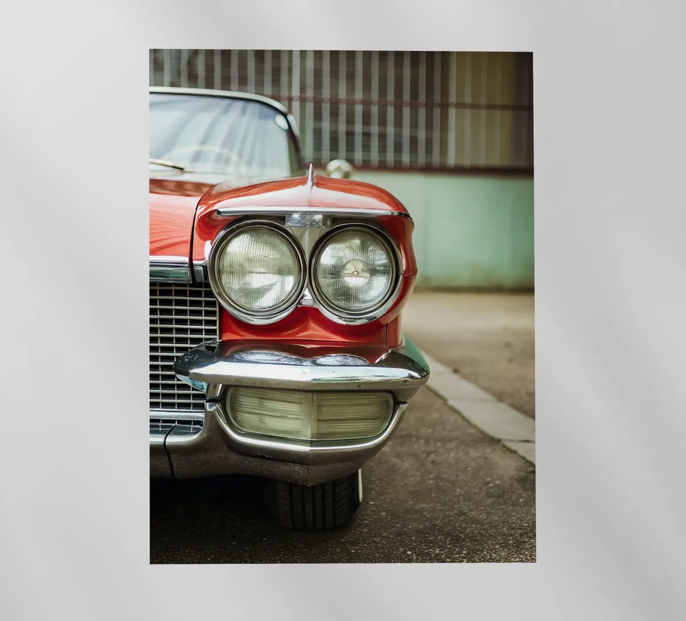 Red Classic Car Front Backlit Folie von CAR EDITION