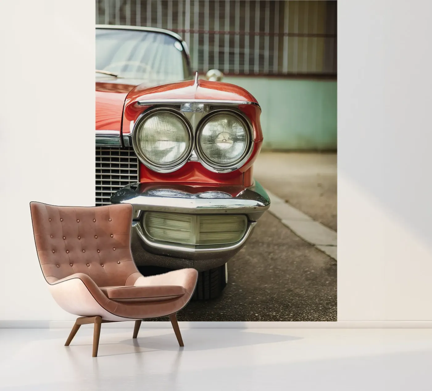 Rote Oldtimer-Front Fototapete von CAR EDITION