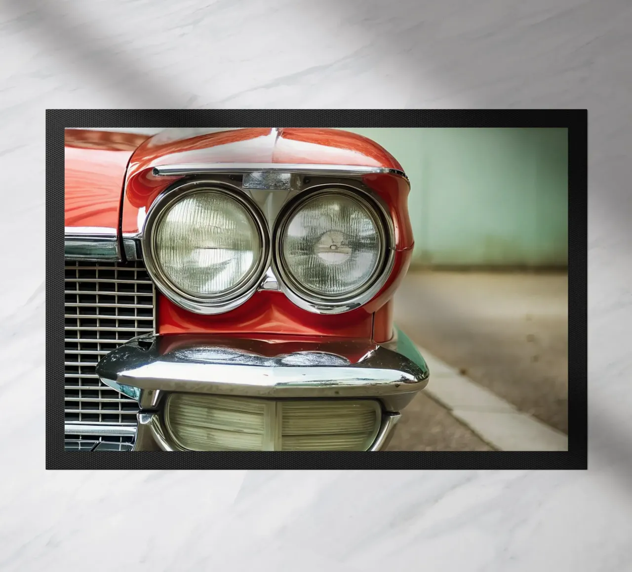 Rote Oldtimer-Front Fußmatte von CAR EDITION