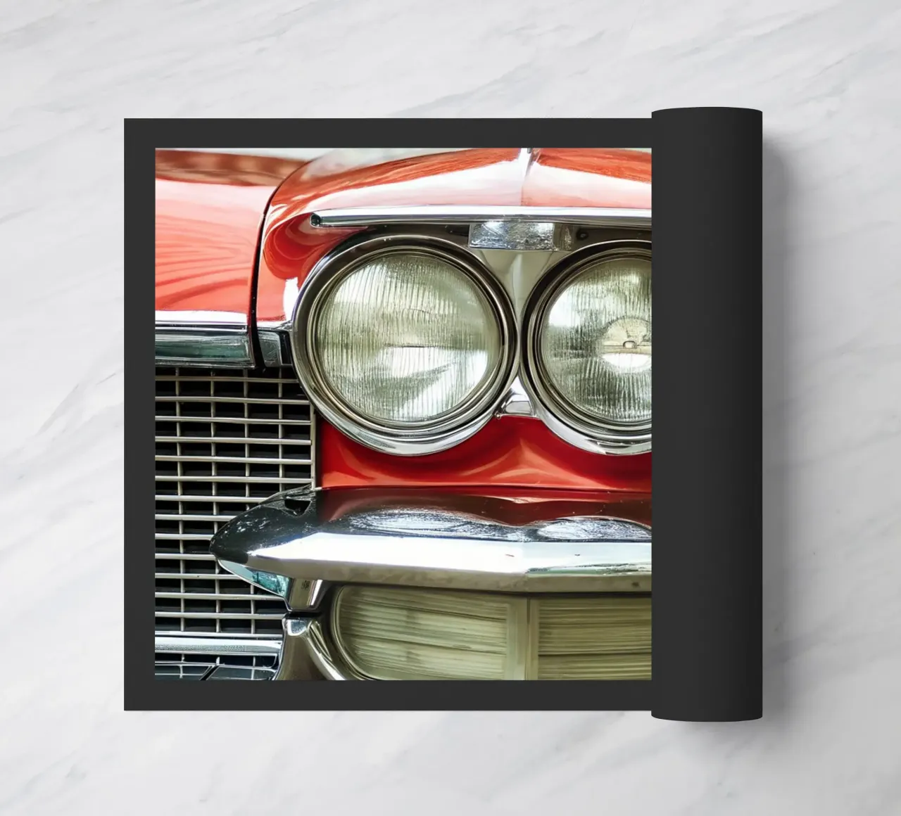 Rote Oldtimer-Front Fußmatte von CAR EDITION