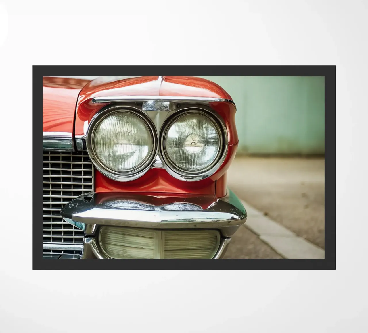 Rote Oldtimer-Front Fußmatte von CAR EDITION