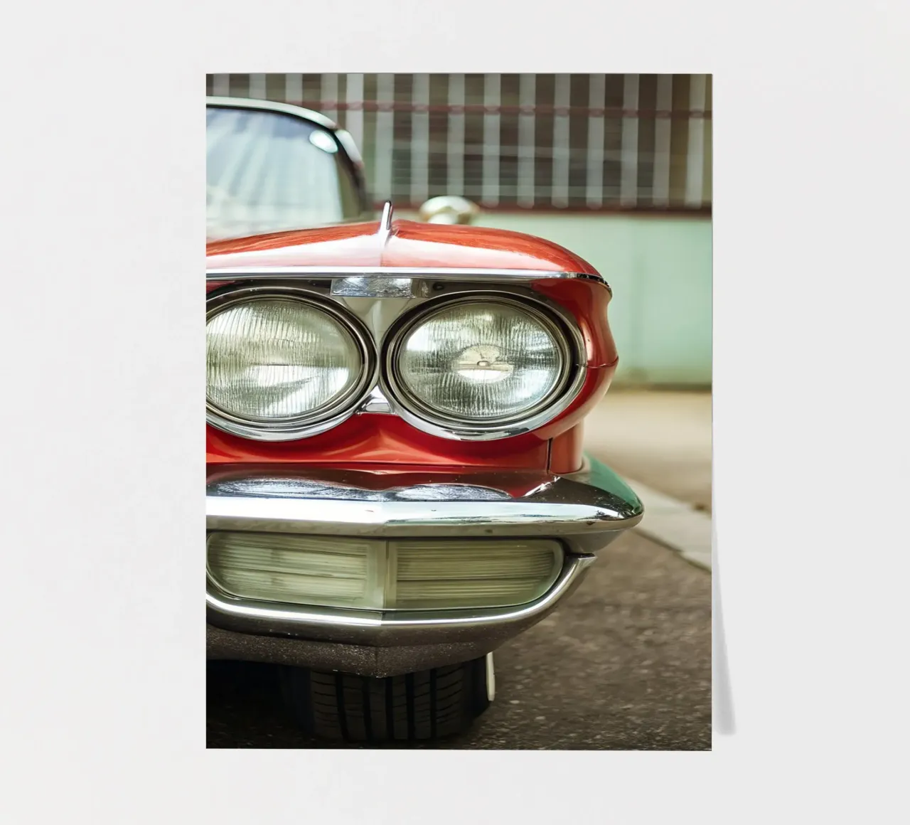 Rote Oldtimer-Front Stickerbogen von CAR EDITION