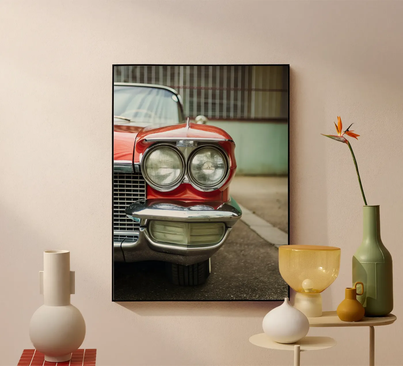 Red Classic Car Front Acryl-Glas von CAR EDITION