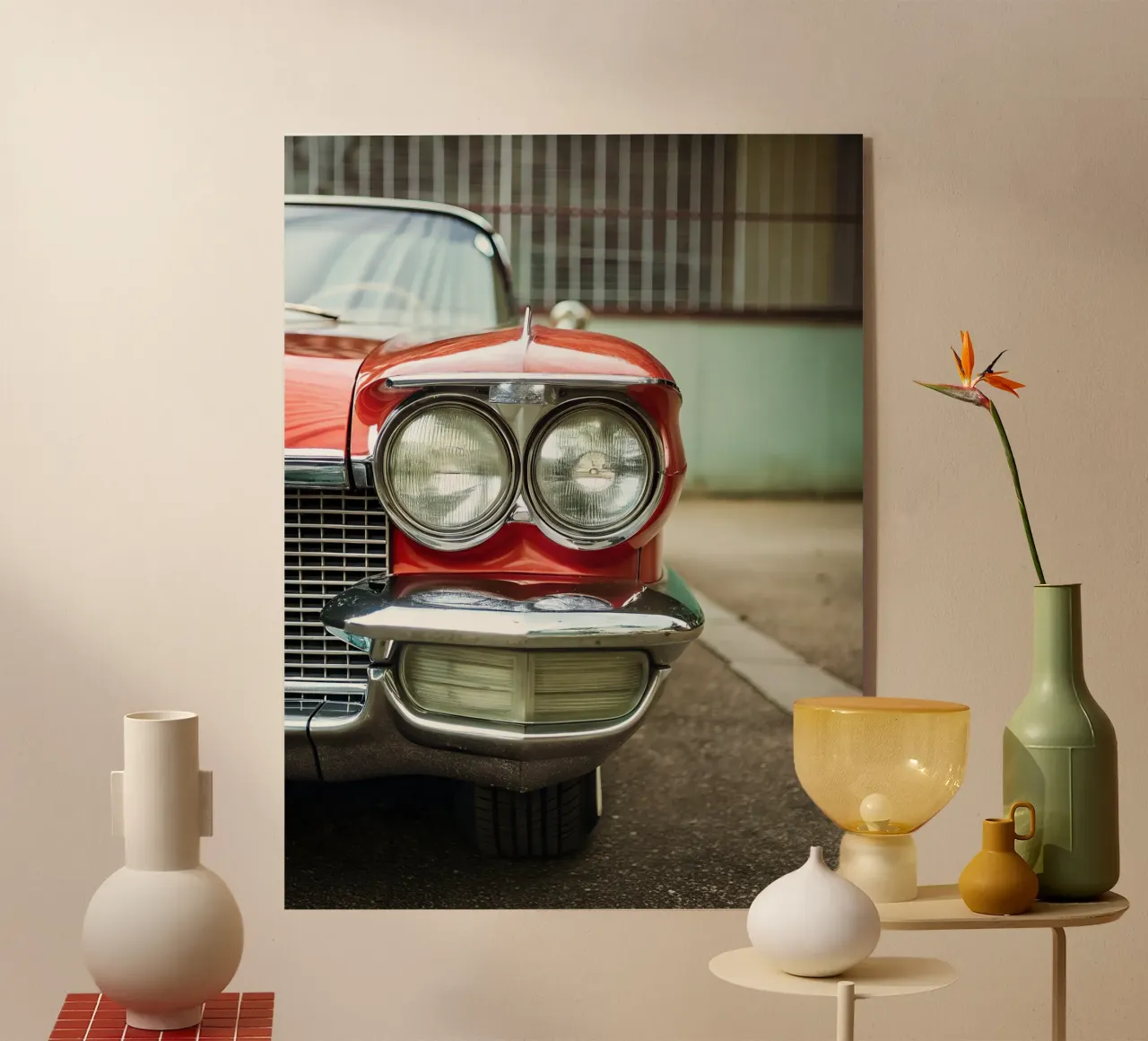 Rote Oldtimer-Front Acryl-Glas von CAR EDITION