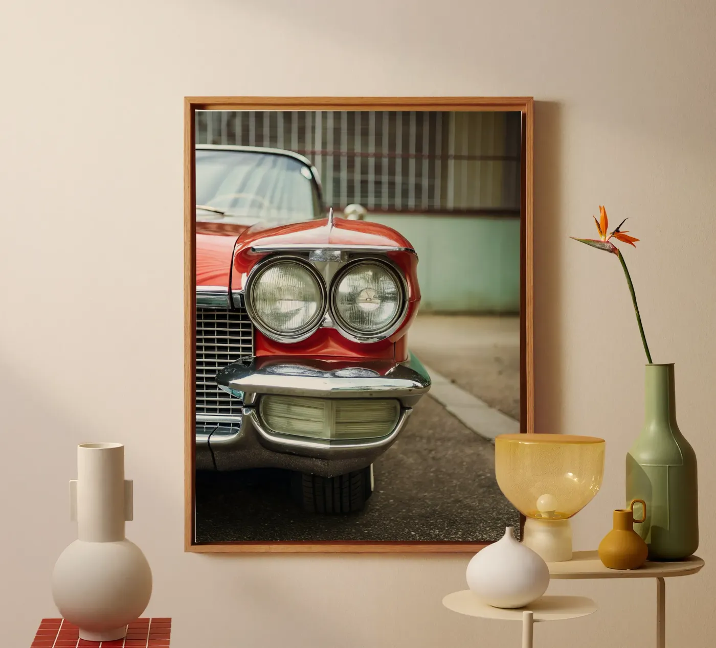 Rote Oldtimer-Front Leinwand von CAR EDITION