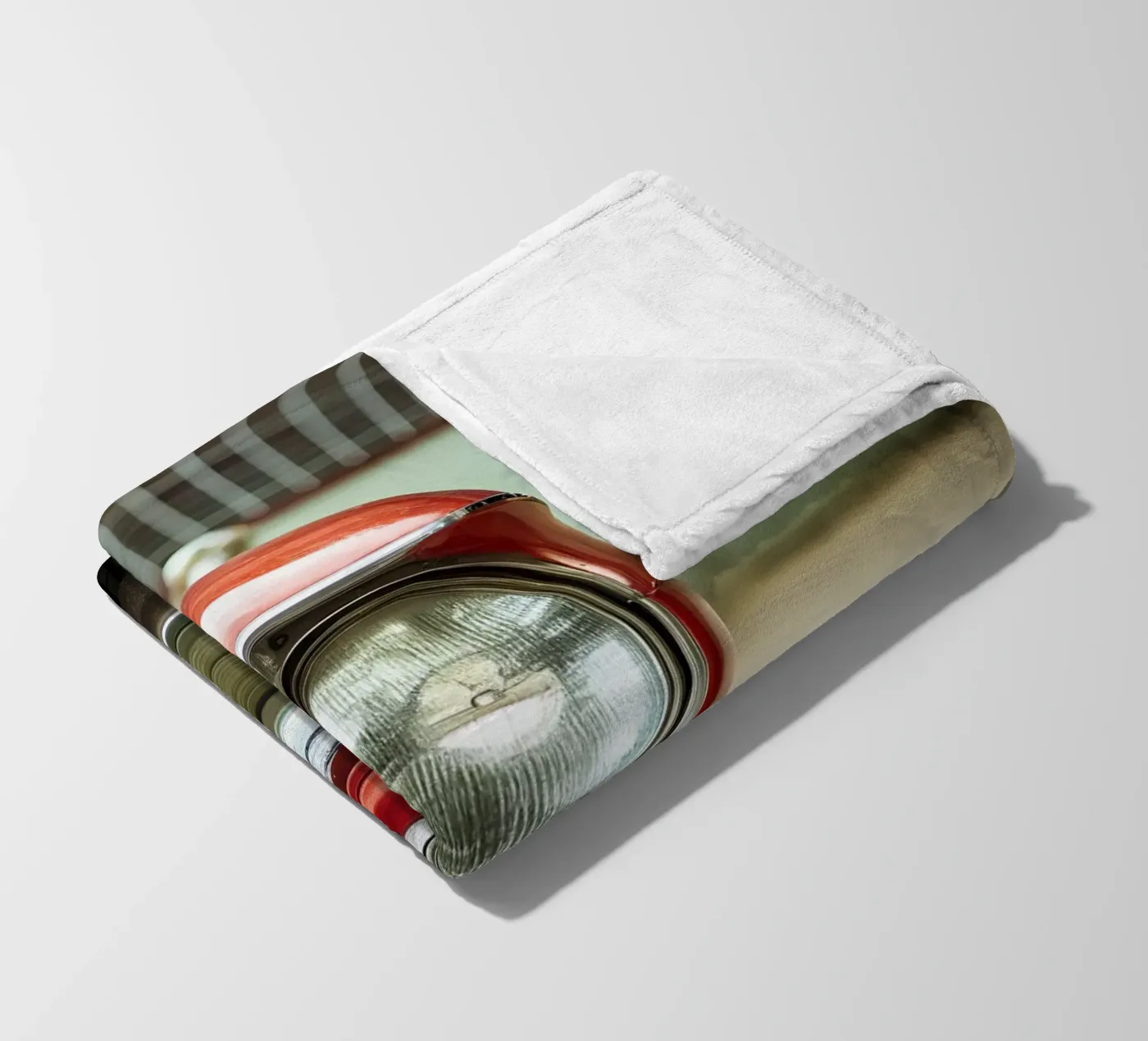 Rote Oldtimer-Front Fleecedecke von CAR EDITION