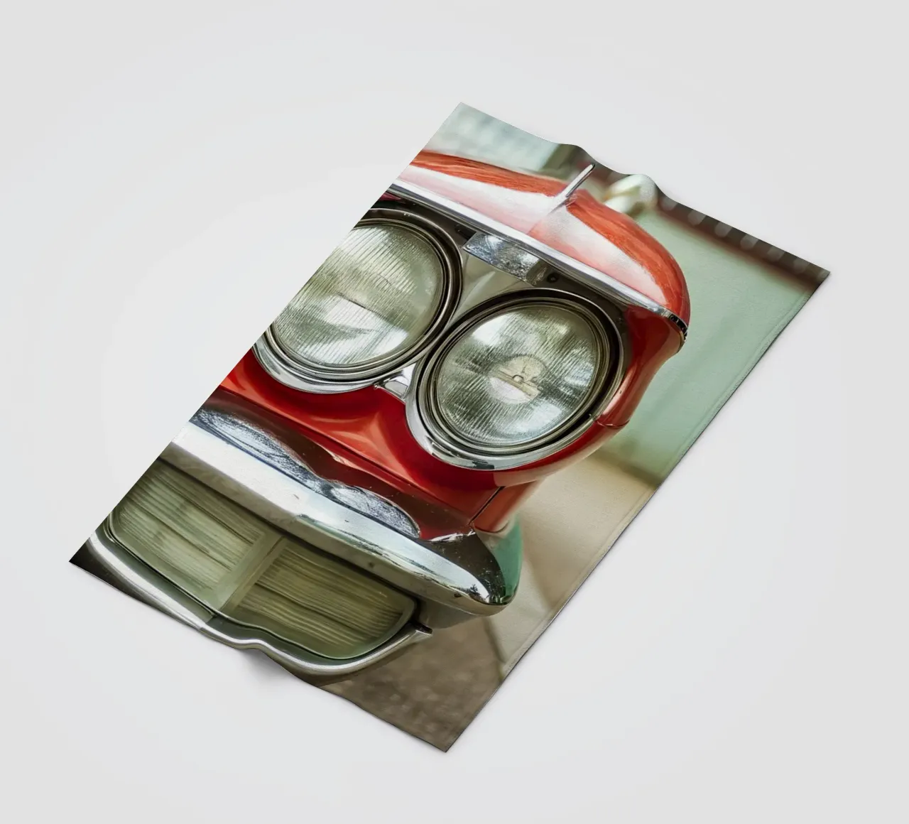Rote Oldtimer-Front Fleecedecke von CAR EDITION