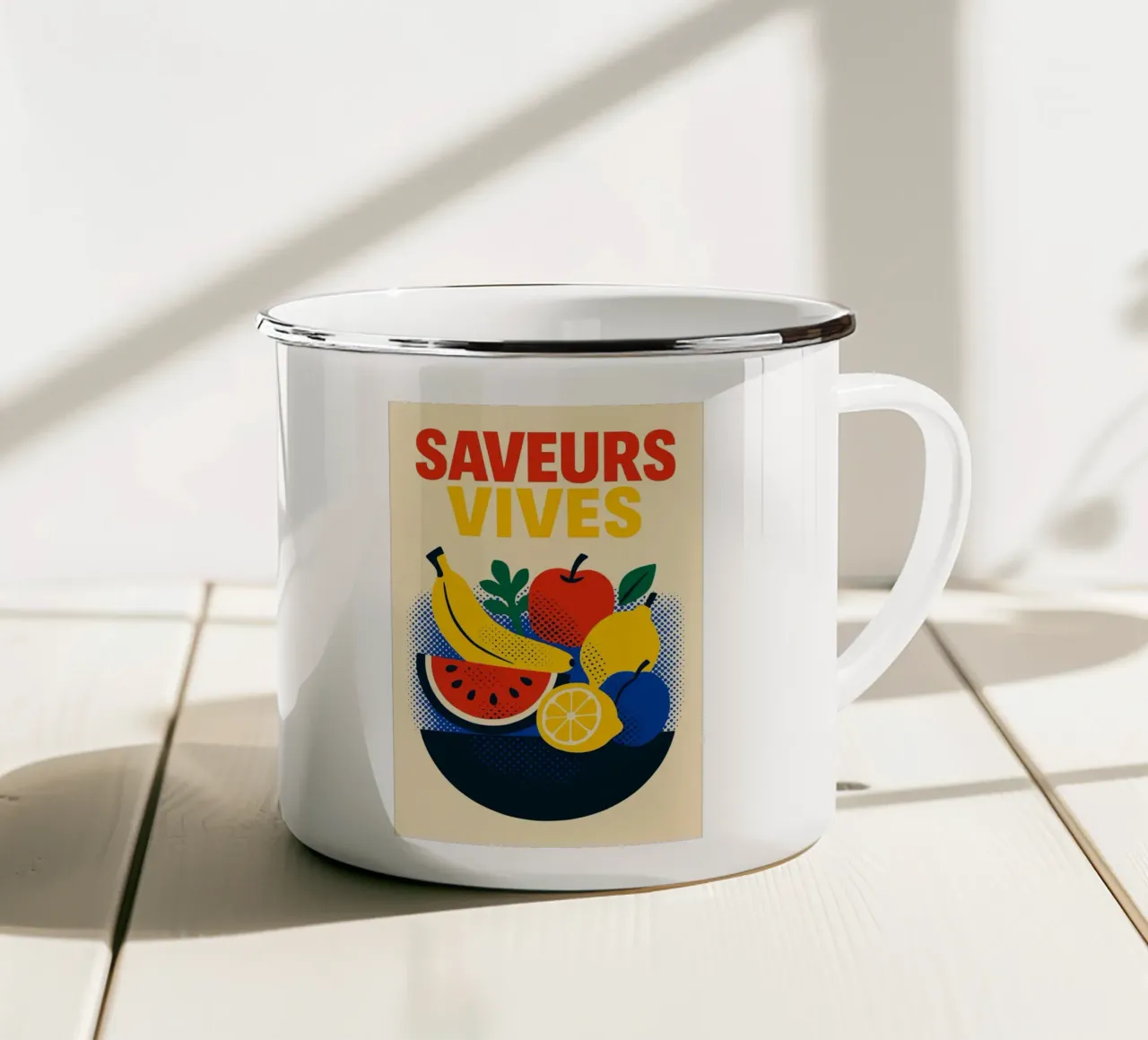 Saveurs Vives - Pieno di frutta e di sole tazza in smalto da Pop and Fruits - Affiches & posters