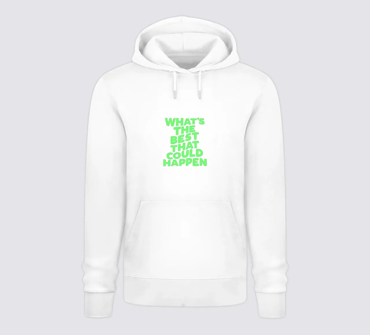 Qual è il meglio che potrebbe accadere Optimistic Typografie Art felpa con cappuccio da THE MOTIVATED TYPE
