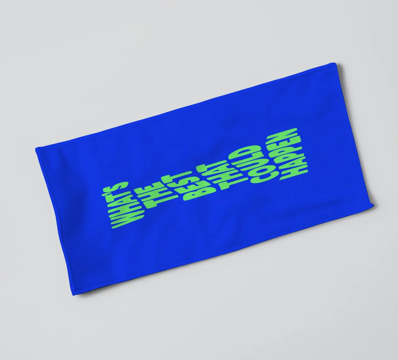 What's The Best That Could Happen Optimistic Typografie Art towel by THE MOTIVATED TYPE