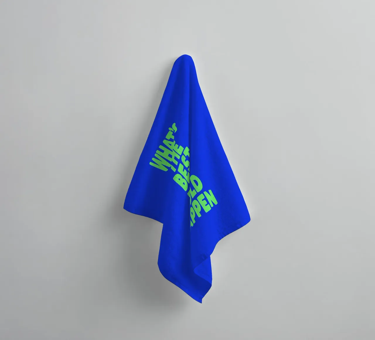 What's The Best That Could Happen Optimistic Typografie Art towel by THE MOTIVATED TYPE