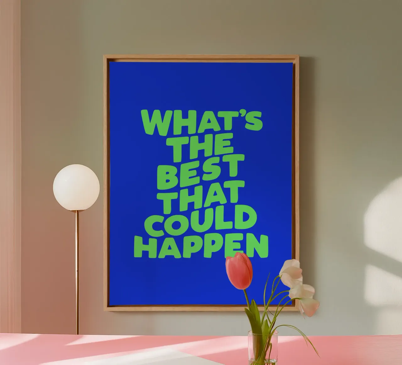 What's The Best That Could Happen Optimistic Typografie Art canvas by THE MOTIVATED TYPE