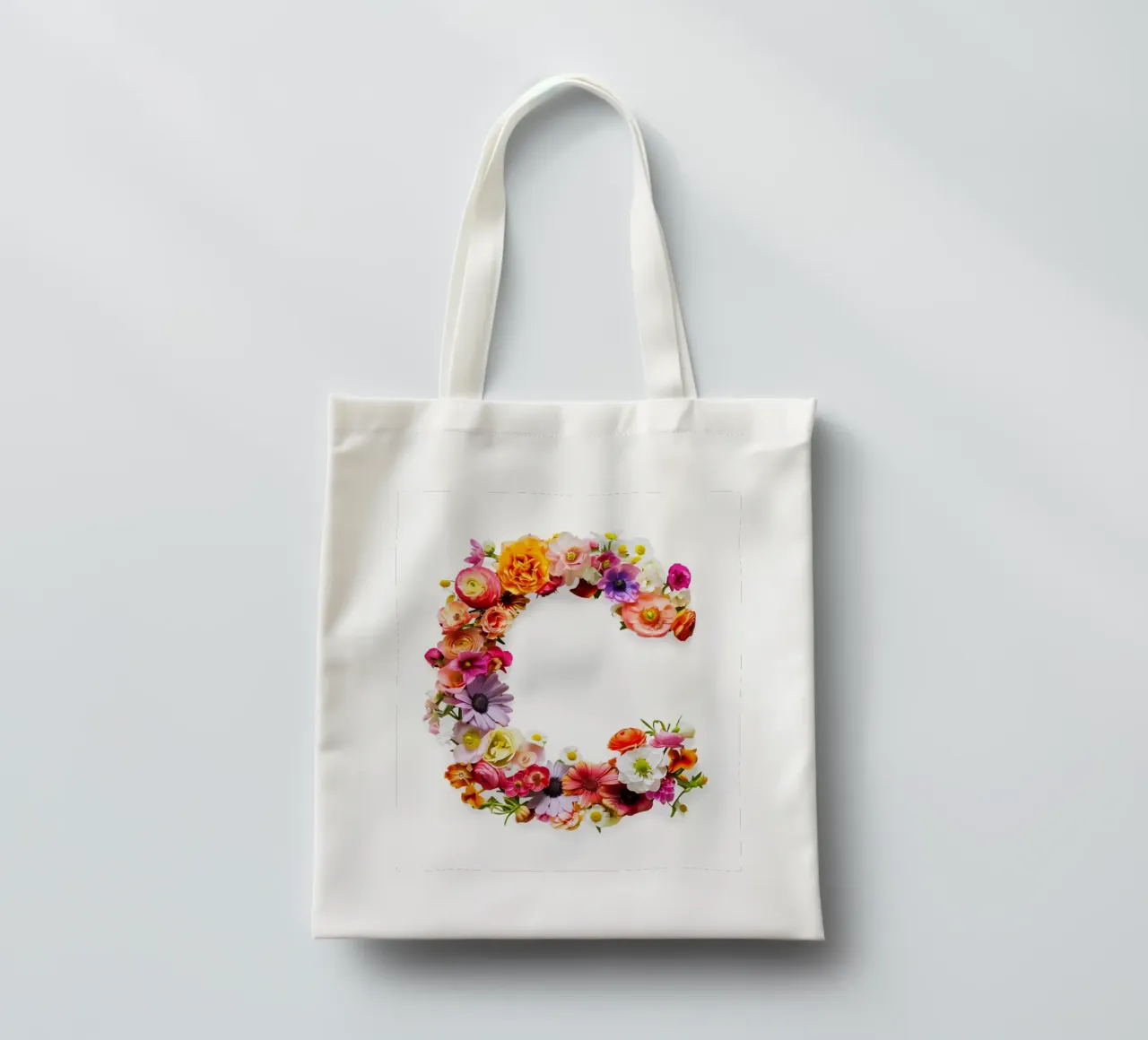 Flower letter C tote bag by My Tiny Home
