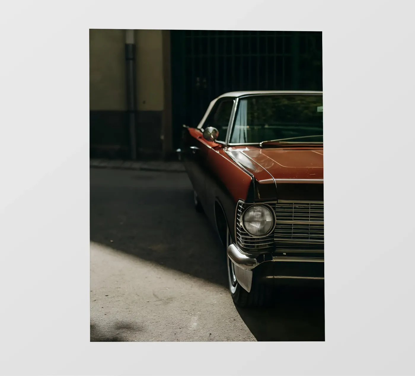 Rote Oldtimer-Front Backlit Folie von CAR EDITION
