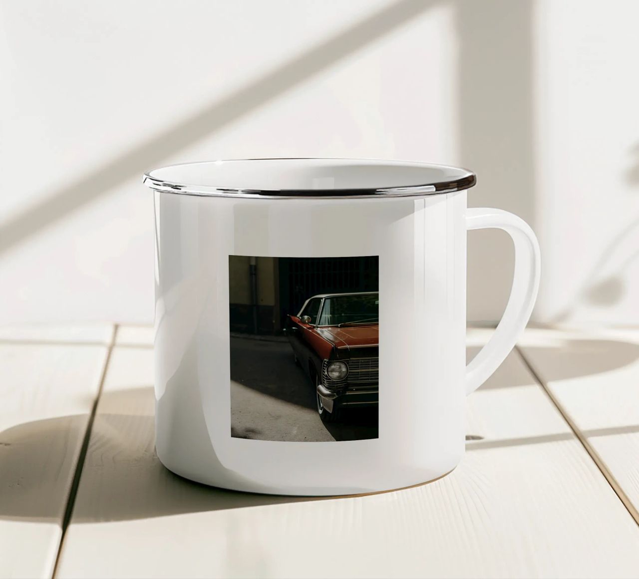 Frontale rosso per auto d'epoca tazza in smalto da CAR EDITION