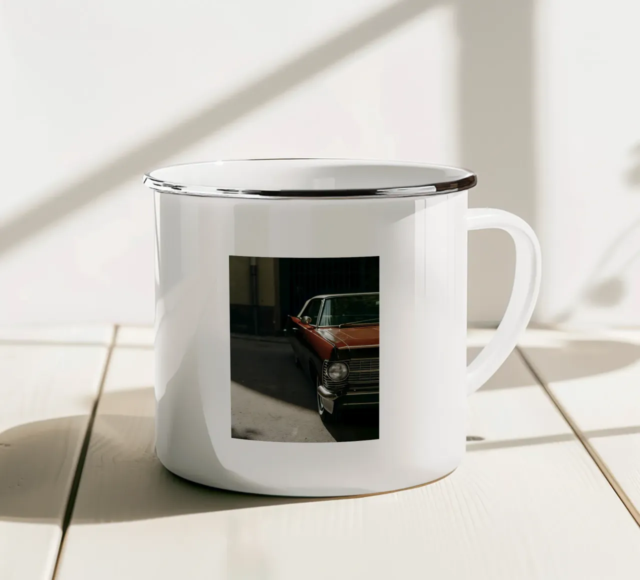 Frontale rosso per auto d'epoca tazza in smalto da CAR EDITION