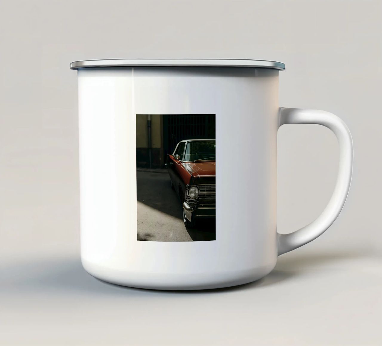 Frontale rosso per auto d'epoca tazza in smalto da CAR EDITION